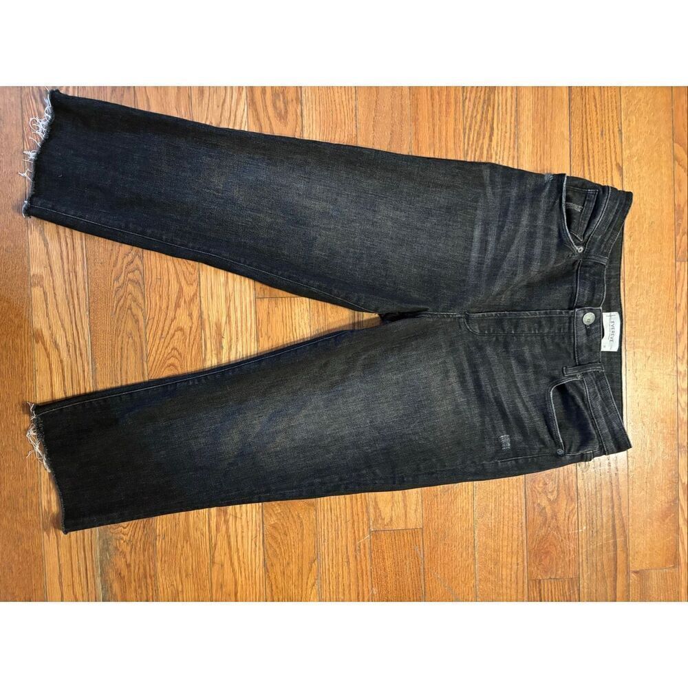 Evereve Cropped Straight Leg Black Jeans